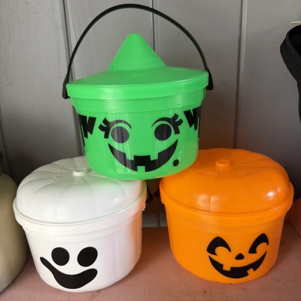 McDonald's Halloween Happy Meal Boo Buckets  1990 Complete Set Vintage GITD